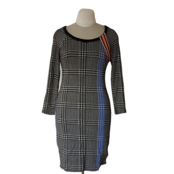 Anthropologie Tracy Reese Houndstooth Knit  Midi Dress - Picture 2 of 6